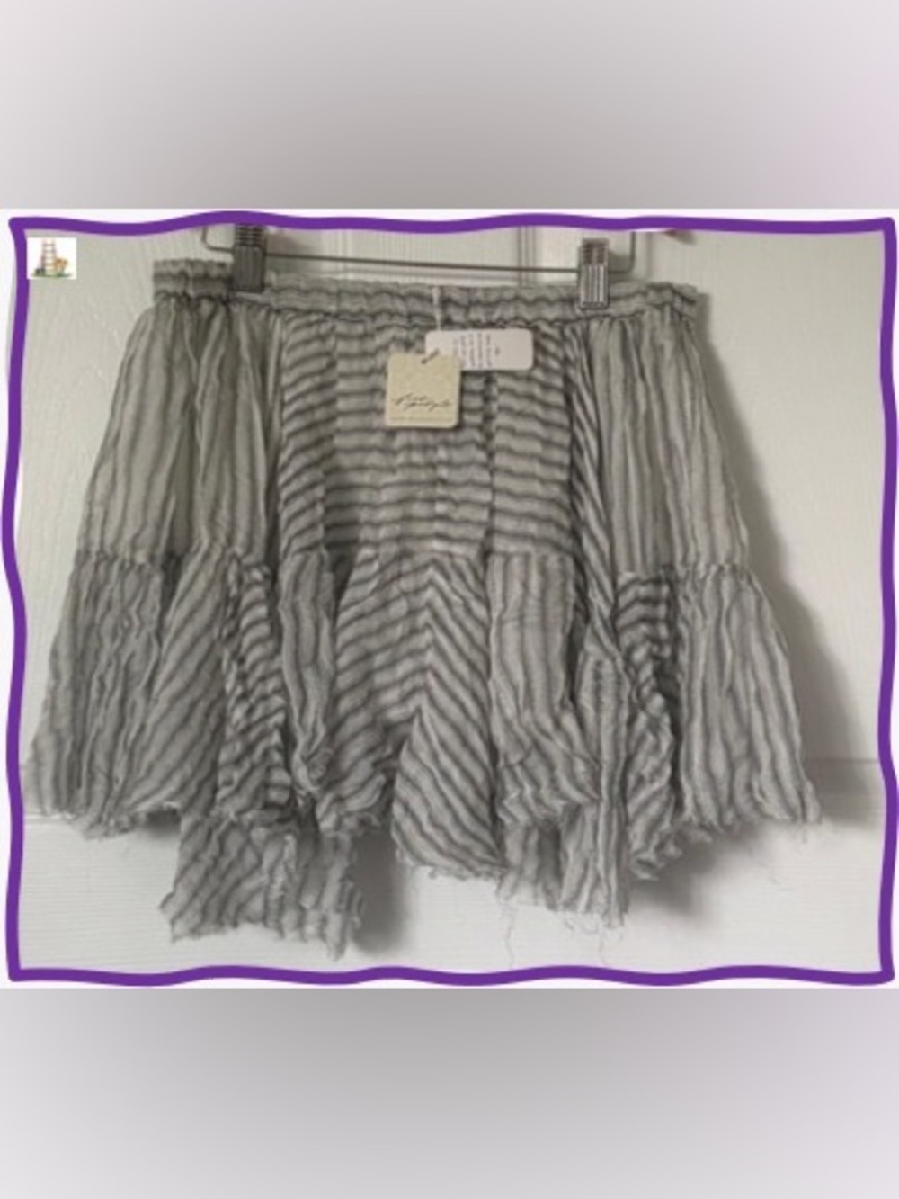 FREE PEOPLE-Women's Tiered Ruffle Skirt in Light Gray